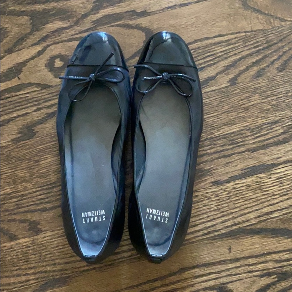 Stuart Weitzman Black Captoe Flats Sz 9